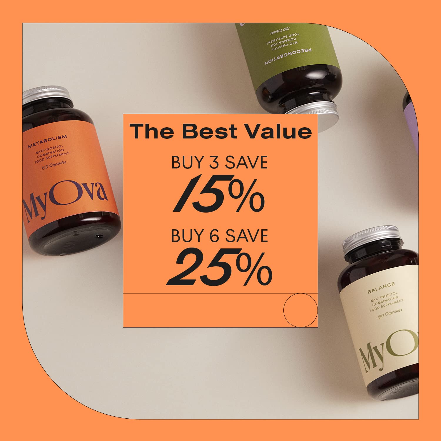 MyOva Metabolism PCOS Supplement - 120 capsules, 30-Day Supply - 2000mg MyOvaBuy Supplements Australia