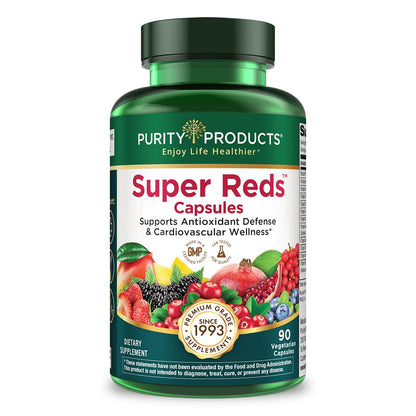 Purity Products Super Reds Capsules Formula (20+ Organic Super Fruits and Berries) Certified Organic Phytonutrients - 90 Capsules Purity ProductsBuy Supplements Australia