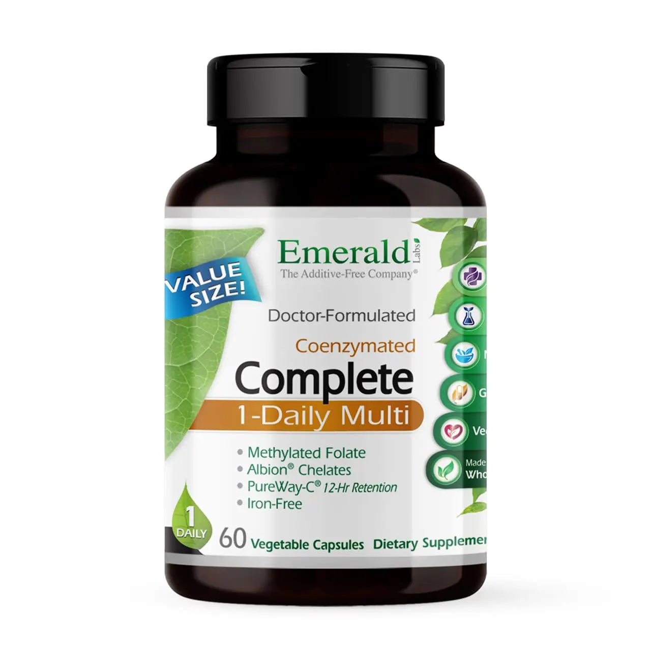 EMERALD LABS Complete 1-Daily Multi - Complete Multivitamin for Men & Women with Vitamin C, Methylated Folate, Whole-Food Blend & More EMERALD LABS