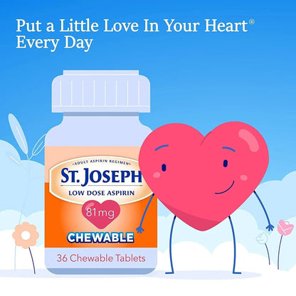 St. Joseph St. Joseph Aspirin Chewable Orange, Orange 36 tabs 81 mg(Pack of 3) St. JosephBuy Supplements Australia