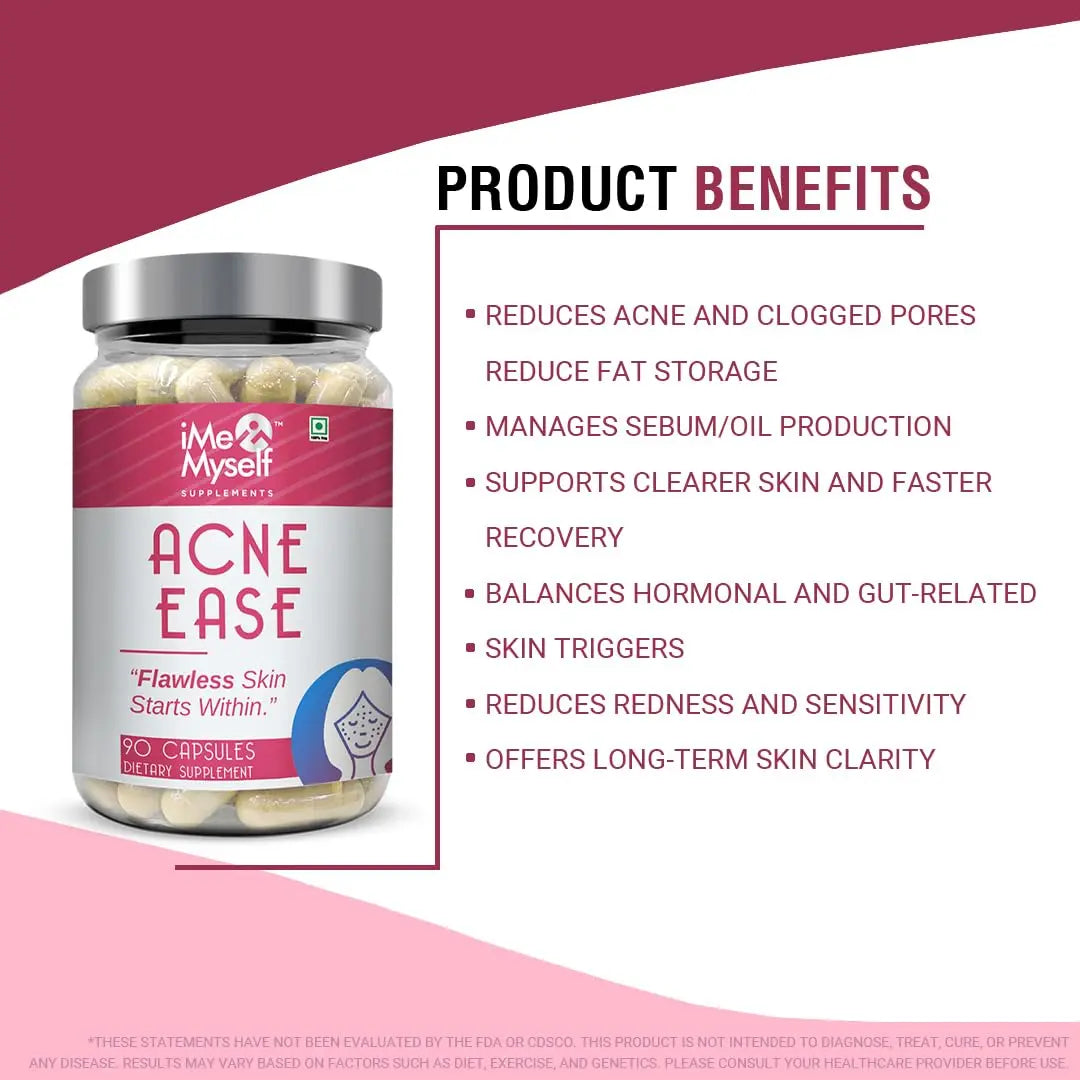 iMeMyself Clear Skin Support | 90 Capsules – with Zinc, Vitamin A, Niacinamide, Berberine, Glutathione, Neem, Probiotics, Green Tea & Herbal Extracts iMeMyselfBuy Supplements Australia