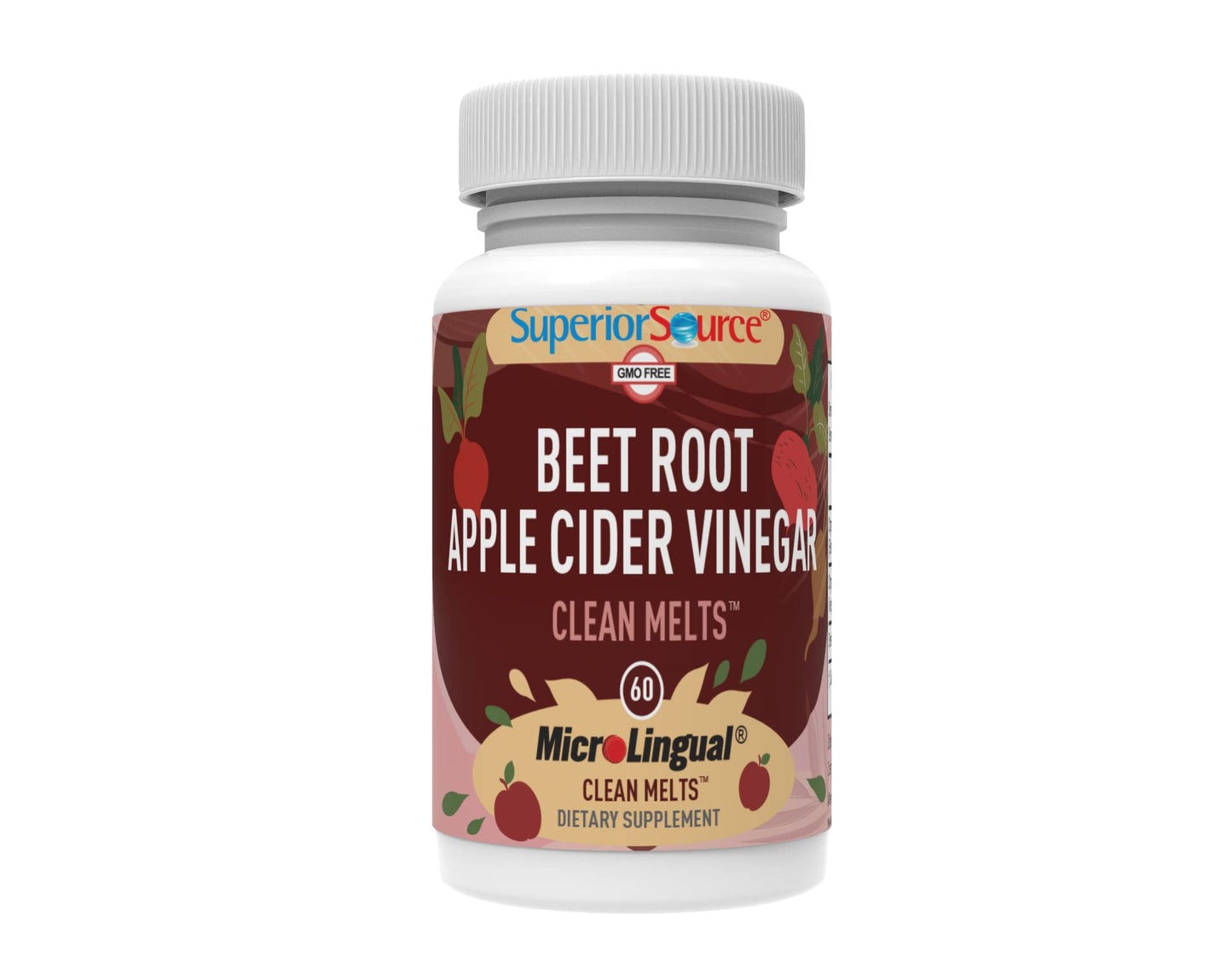 Superior Source Beet Root + Apple Cider Vinegar Clean Melts, 60 Instant Dissolving & Great