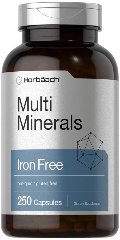 Horbäach Multi Minerals Supplement | 250 Capsules | Iron Free | Daily Mineral Complex for Men and Women | Non-GMO & Gluten Free HorbäachBuy Supplements Australia