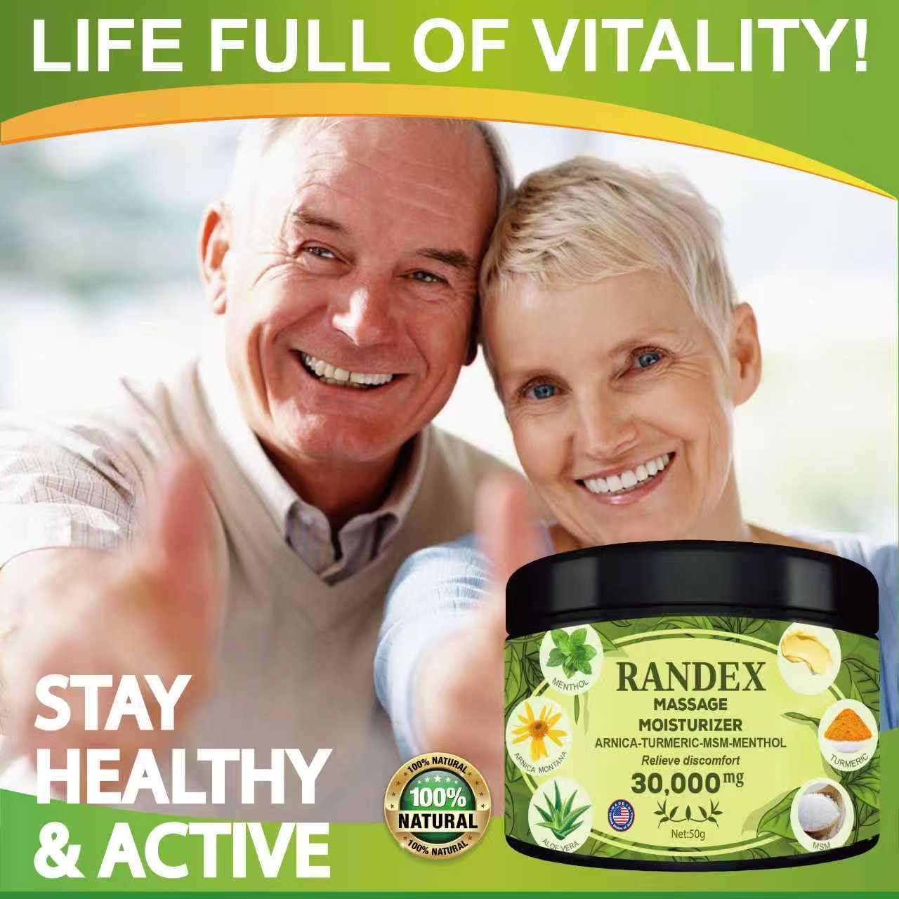 RANDEX 30000MG Organic Massage Moisturizer - Muscles,Joints,Knees, Shoulders,Body, Extra Strength- Natural RANDEXBuy Supplements Australia