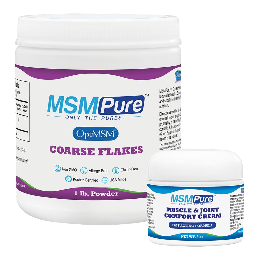 KALA HEALTH MSMPure Coarse Flakes 1lb and Muscle & Joint Cream 2oz Bundle KALA HEALTHBuy Supplements Australia