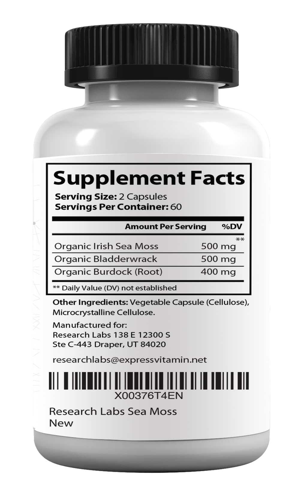 Research Labs 2 Fer 1 Ad Organic Irish Sea Moss Capsules 240 Total Pills, Raw Wildcrafted Seamoss Enhanced w/Bladderwrack & Burdock Root Antioxidant Powerhouse. Thyroid Support Research LabsBuy Supplements Australia