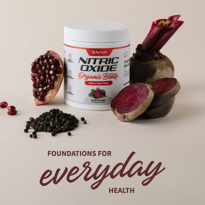 Snap Supplements USDA Organic Beet Root Powder, 3-in-1 Nitric Oxide Supplement, Support Healthy Blood Circulation, 250g (30 Servings, Cherry Lime)