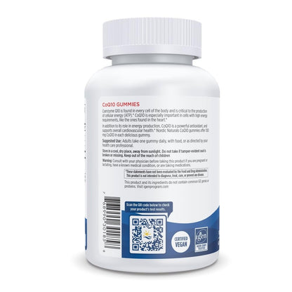 Nordic Naturals CoQ10 Gummies, Strawberry - 60 Gummies - 100 mg Coenzyme Q10 (CoQ10) - Great Taste - Heart Health, Cellular Energy Production, Antioxidant Support - Non-GMO, Vegan - 60 Servings Nordic NaturalsBuy Supplements Australia