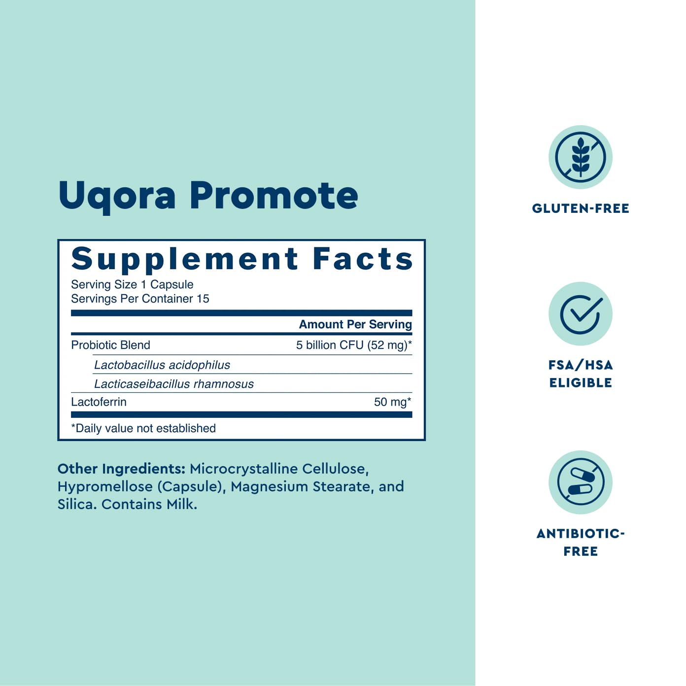 Uqora Promote - Support Vaginal Health* - Probiotic for Women with Lactoferrin, Lactobacillus Acidophilus & Lacticaseibacillus Rhamnosus - Vaginal Probiotics - Gluten-Free - 15 Capsules UqoraBuy Supplements Australia