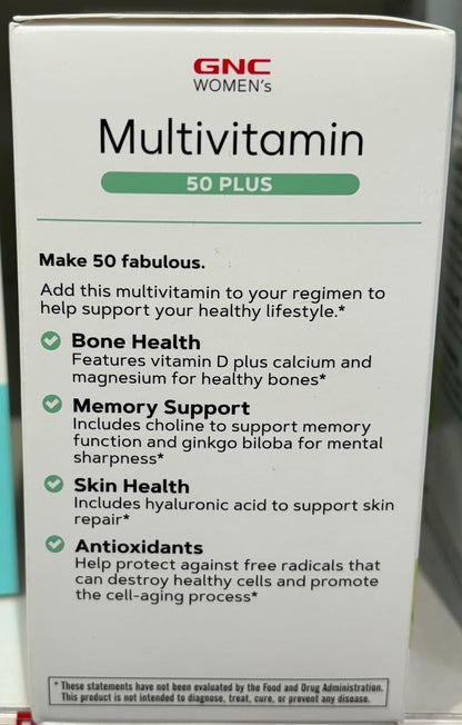 GNC Women's Multivitamin 50 Plus |Supports Bone, Eye, Memory, Brain and Skin Health GNCBuy Supplements Australia