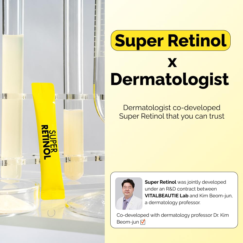 VITALBEAUTIE Super Retinol - Ingestible Liposomal Retinol & Vitamin C 1000mg Powder - Vegan K-Beauty Skin Supplement for Radiant Glass Skin & Tone, Dark Spot Care, 30 Packets VITALBEAUTIEBuy Supplements Australia