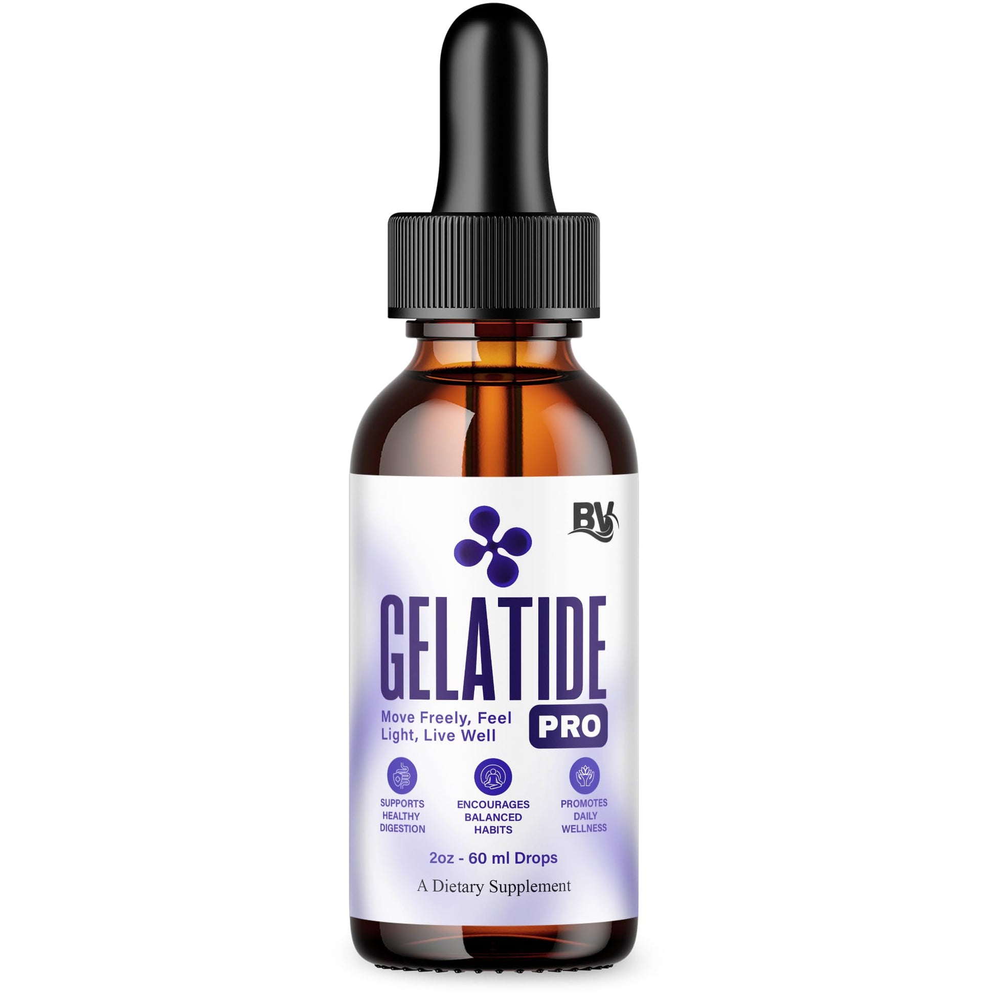 BLUE VIBE Gelatide Liquid Drops, Gela Tide Advanced Maximum Strength Overall Health & Wellness Support Supplement, Gelatide Premium Daily Health and Overall Energy Formula (2oz / 60ml) BLUE VIBEBuy Supplements Australia