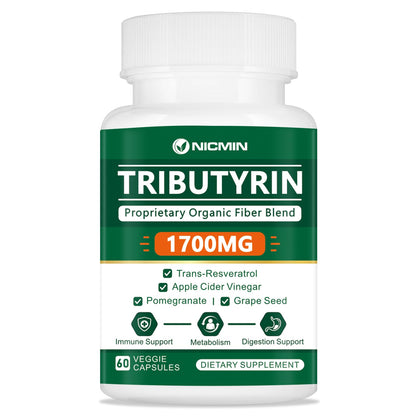 NICMIN Tributyrin Supplement - Premium Butyrate Gut Health Supplement for Leaky Gut 60 Capsules NICMINBuy Supplements Australia
