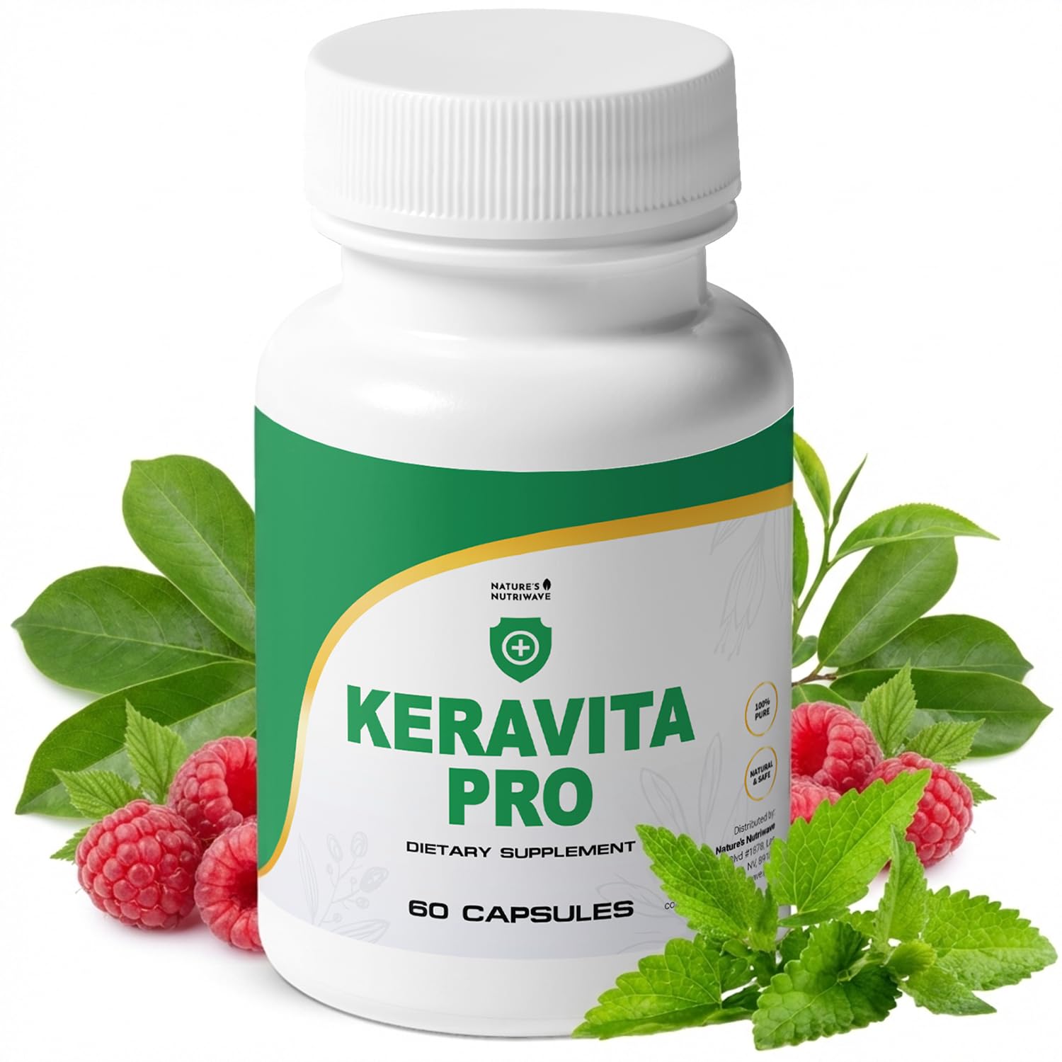 Keravita Pro - Natural Supplement with Vitamins C, Vitamin E, Green Tea, Turmeric & Mushroom for Hair & Nail | Non-GMO, Stimulant-Free | Made in the USA, GMP-Certified | 60 Capsules - 1 Month Supply Nature’s NutriWaveBuy Supplements Australia