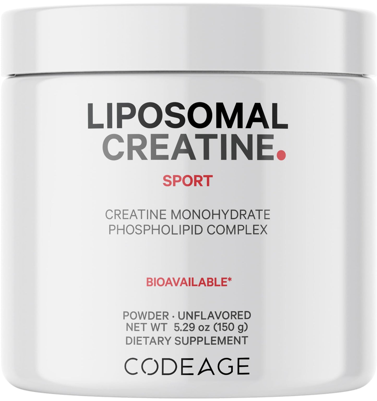 Codeage Liposomal Creatine Powder Supplement, Pure Creatine Monohydrate 5000mg, Pre Workout & Post Workouts - Unflavored Creatine, Micronized Creatine Powder - Creatinine for Sports - 30 Servings CodeageBuy Supplements Australia