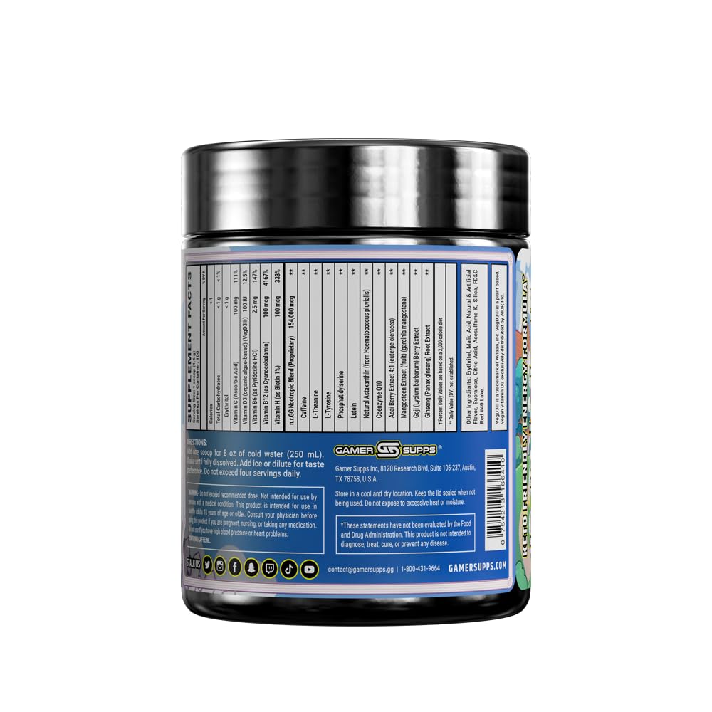 Gamer Supps GG Energy - Goof Juice by MoistCr1TiKaL (100 Servings) - Keto Friendly Gaming Energy and Nootropic Blend, Sugar Free + Organic Caffeine + Vitamins + Immune Support, Powder Drink Gamer SuppsBuy Supplements Australia