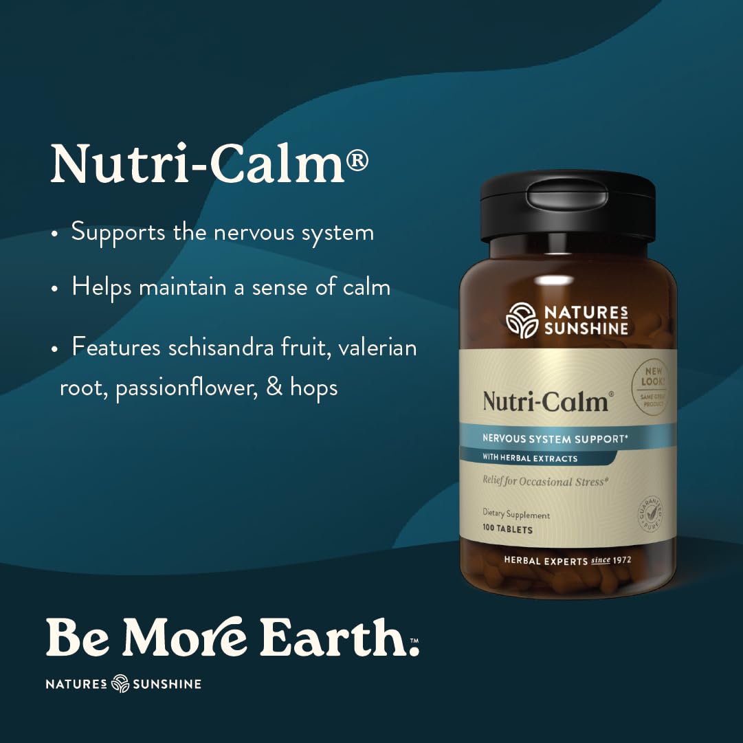 Nature's Sunshine Nutri-Calm- Herbal Stress Relief Supplement for Natural Relief, Mood Support and Boost, Nervous System Support - 100 Count Nature's SunshineBuy Supplements Australia