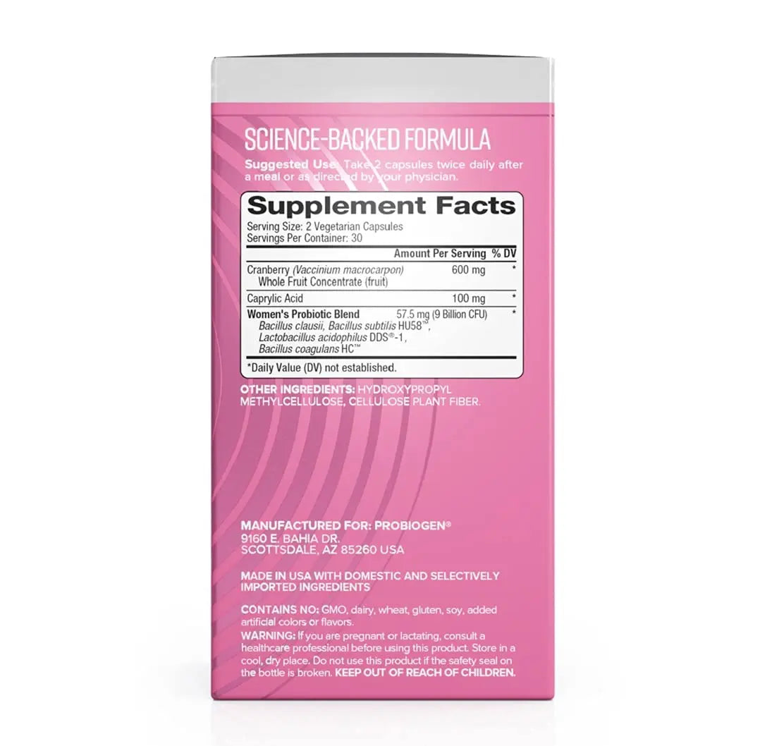 Women’s Daily Probiotic Supplement – Vitality Probiotic with Smart Spore Technology, Lactobacillus Cultures, Gut & Vaginal Health Support, Gluten-Free, Non-GMO - 60 Capsules ProbiogenBuy Supplements Australia