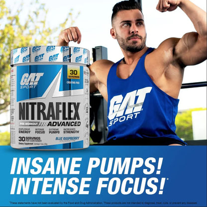 GAT SPORT, Nitraflex Advanced Pre-Workout Powder, Increases Blood Flow, Boosts Strength GAT SPORTBuy Supplements Australia