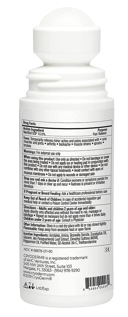 Cryoderm D-Roll-On-3oz-2 Cold Roll-On 3 oz. (Pack of 2) CryoDermBuy Supplements Australia