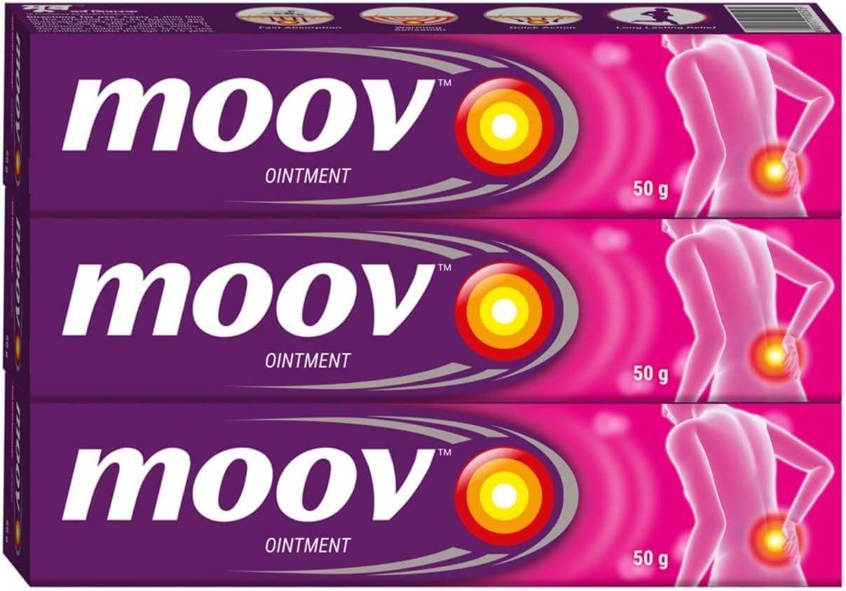 Moov Fast Quick Cream - 50g | Suitable for Back, Muscle, Joint, Knee | 100% Ayurvedic Formula | Suitable for Sports & Gym Related (Pack of 3) GenericBuy Supplements Australia