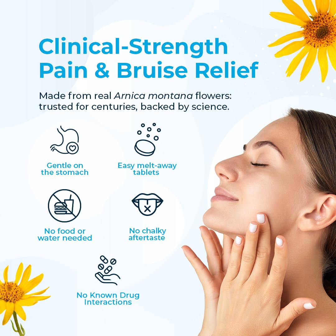 VitaMedica Arnica Montana 30X Rapid Dissolve Arnica Tablets for Natural Pain, Bruising, and Swelling Support - Homeopathic Medicine for Injury and Surgery Recovery - 150 Ct - 50 Servings VitaMedicaBuy Supplements Australia