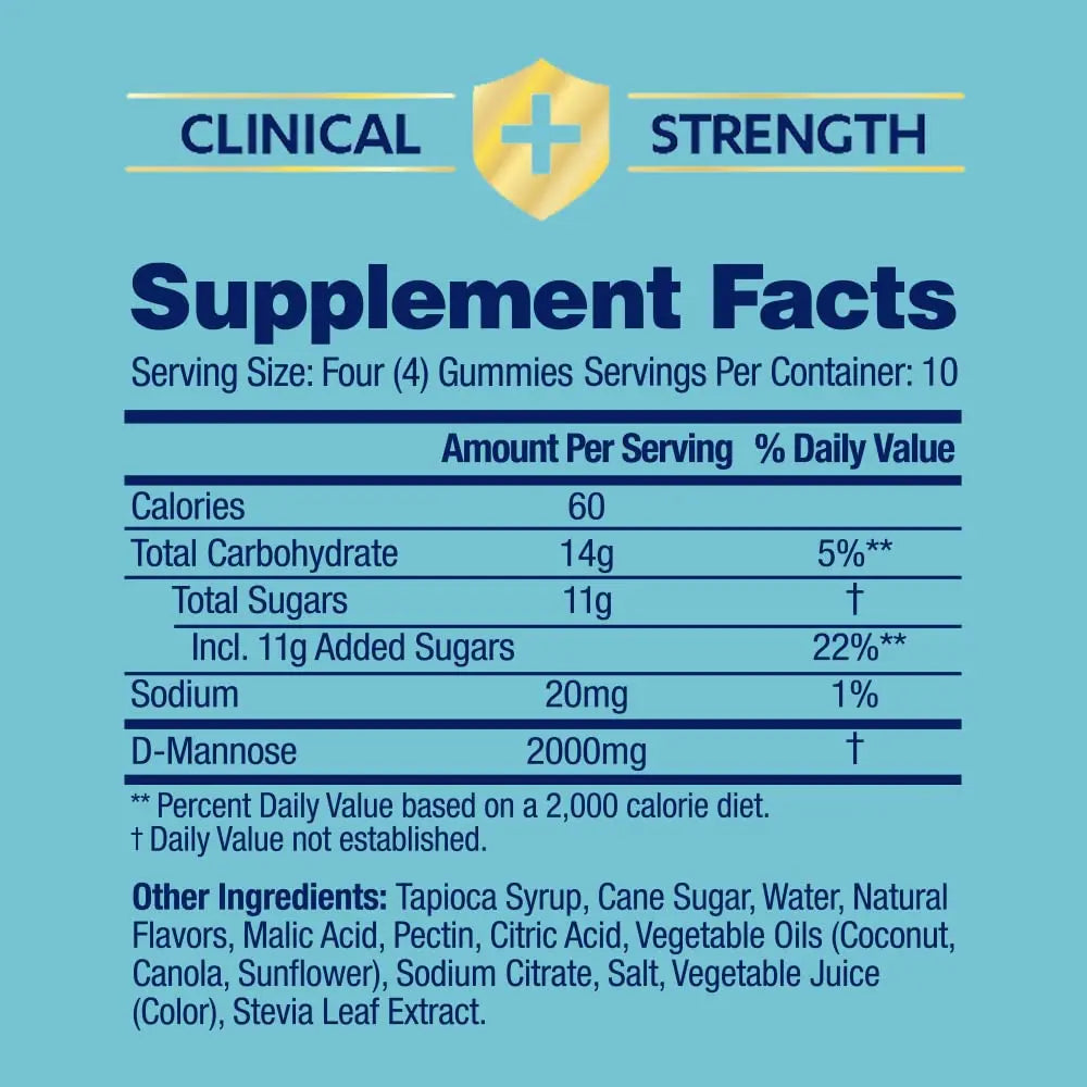AZO D Mannose Urinary Tract Health Gummies, 40 Count, Clinical Strength 2000mg, Helps Cleanse, Flush & Protect, No.1 Pharmacist Recommended Brand, Vegan Tangy Citrus Blast Flavor, Non-GMO, Gluten Free AZOBuy Supplements Australia
