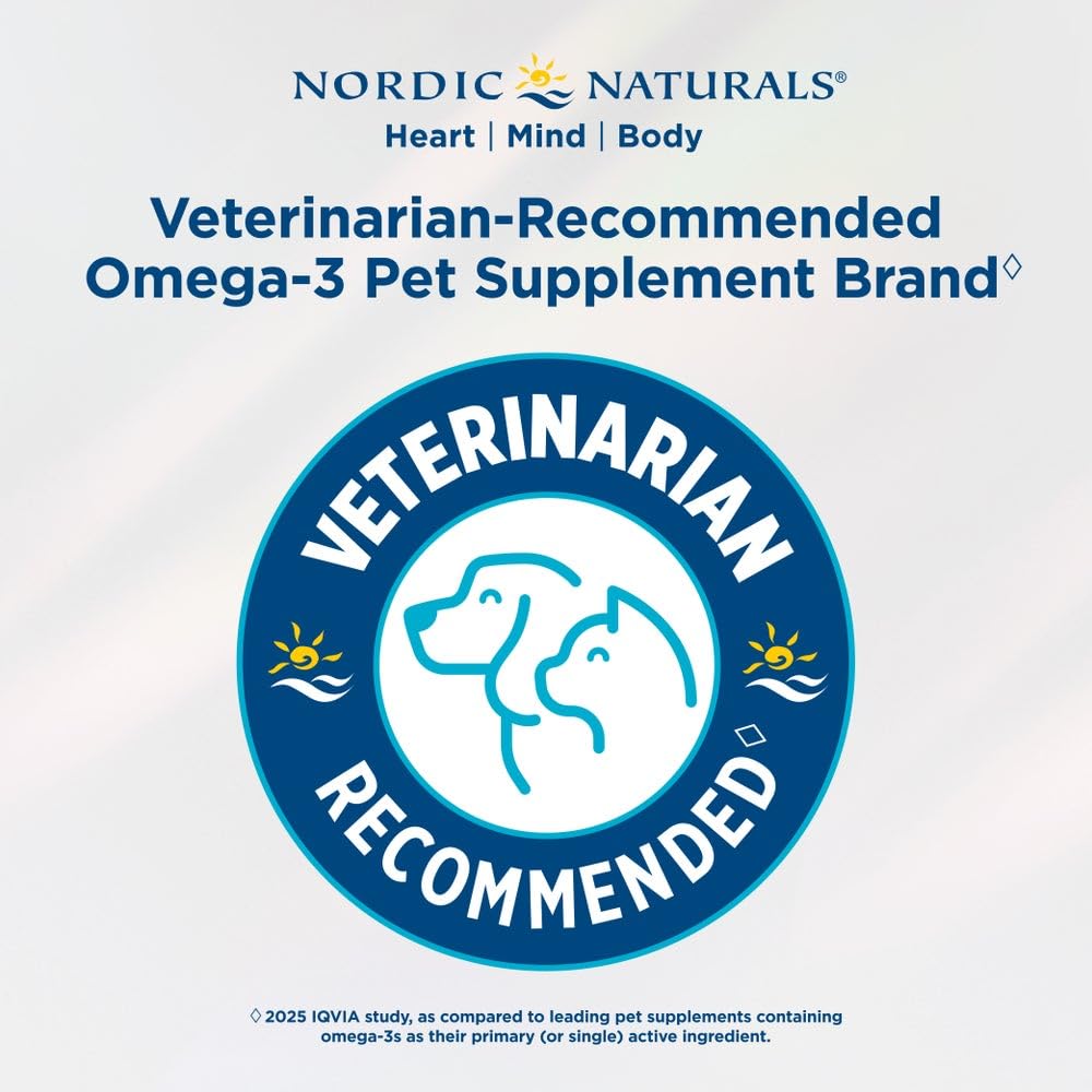 Nordic Naturals Omega-3 Pet, Unflavored - 16 oz - 1380 mg Omega-3 Per Teaspoon - Fish Oil for Large to Very Large Dogs with EPA & DHA - Promotes Heart, Skin, Coat, & Immune Health Nordic NaturalsBuy Supplements Australia