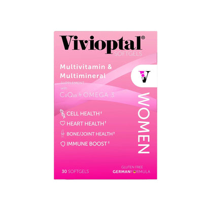 Vivioptal Women, 30 Capsules, CoQ10 & Omega-3, Multivitamin & Multimineral, Gluten Free, German Formula Vivioptal VitaminsBuy Supplements Australia