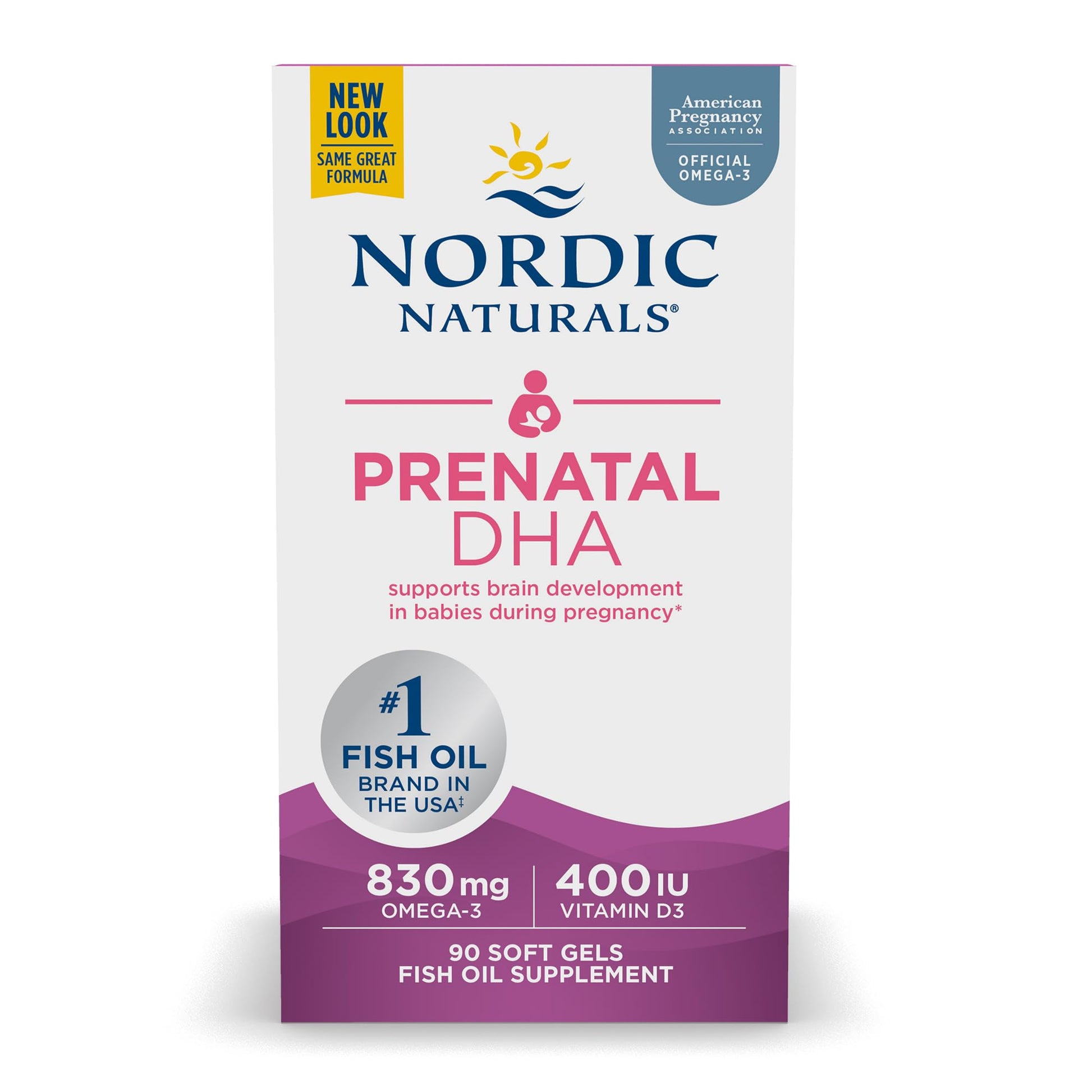 Nordic Naturals Prenatal DHA, Unflavored - 830 mg Omega-3 + 400 IU Vitamin D3 - 90 Soft Gels - Supports Brain Development in Babies During Pregnancy & Lactation - Non-GMO - 45 Servings Nordic NaturalsBuy Supplements Australia