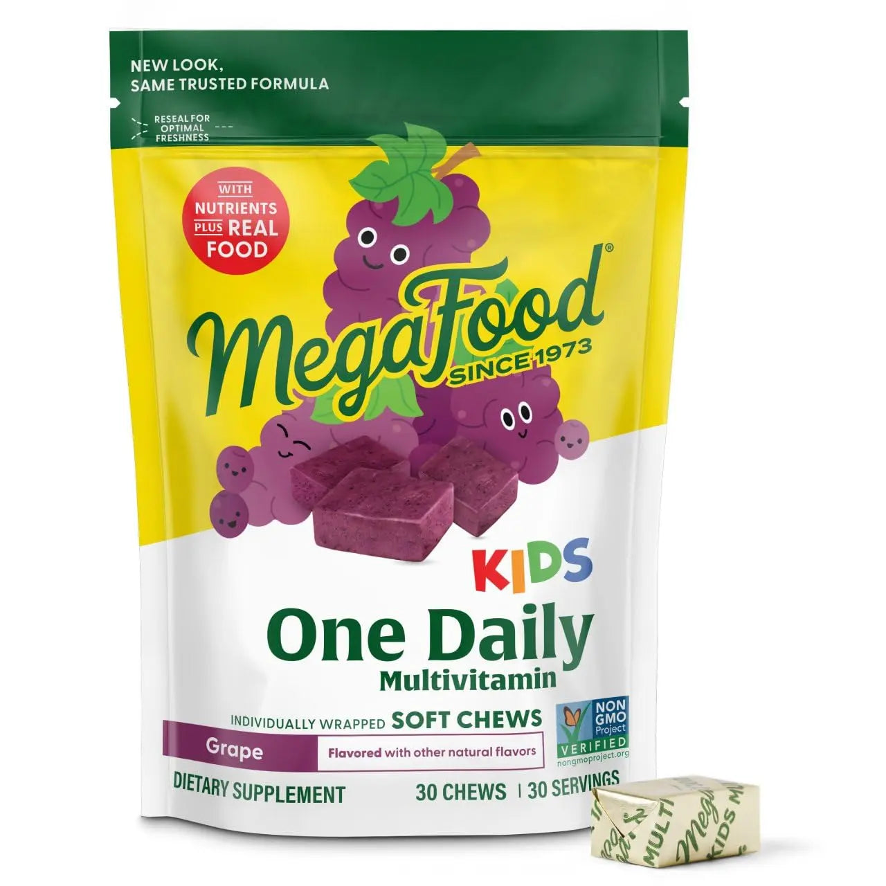 MegaFood Kids One Daily Multivitamin Soft Chews - Kids Vitamins with Vitamin B, Vitamin C, Vitamin D & Vitamin E - Age 4+, Vegetarian MegaFoodBuy Supplements Australia