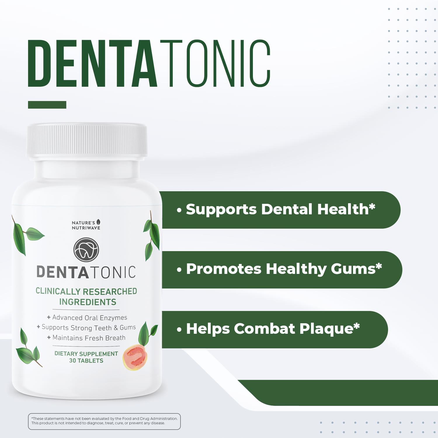 Nature’s NutriWave DentaTonic – Daily Oral Supplement with Guava Fruit, Hydroxyapatite & Enzyme Blend – Made in USA Non-GMO, Stimulant-Free Formula – 30 Tablets, 1 Month Supply Nature’s NutriWaveBuy Supplements Australia