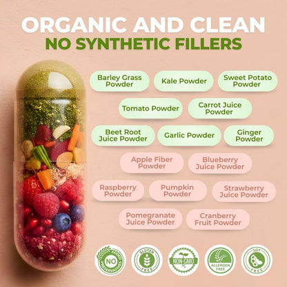 Vital Super Fruits & Veggies - Daily Superfood Capsules for Adults - Fruit & Vegetable Supplements to Boost Immunity & Energy - 2-in-1 Formula for Overall Wellness VITAL NUTRITIVEBuy Supplements Australia