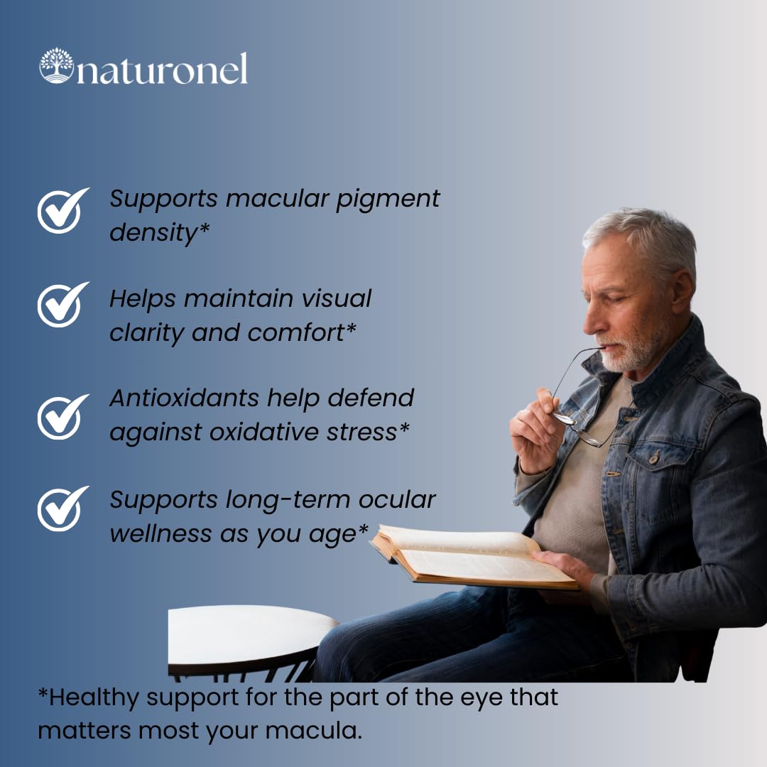 Naturonel Macular Support Formula – Vision & Eye Health with Lutein, Zeaxanthin, Bilberry, Eyebright & Antioxidants | Non-GMO, Made in USA, GMP Certified – 60 Capsules, 30 Day Supply (1) NaturonelBuy Supplements Australia