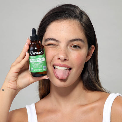 Cliganic Organic Castor Oil, 100% Pure (4oz with Eyelash Kit) - For Eyelashes, Eyebrows, Hair & Skin CliganicBuy Supplements Australia