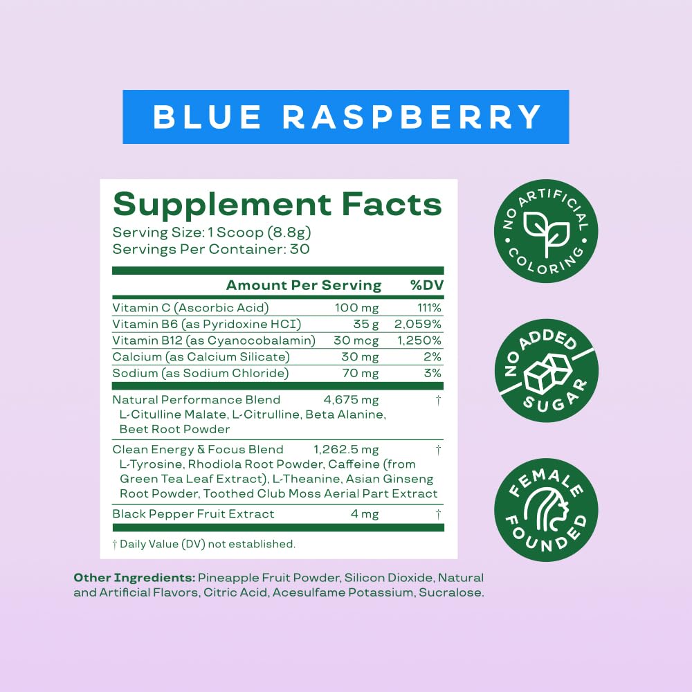 Bloom Nutrition High Energy Pre Workout Powder (Blue Raspberry) - Amino Energy Bloom NutritionBuy Supplements Australia
