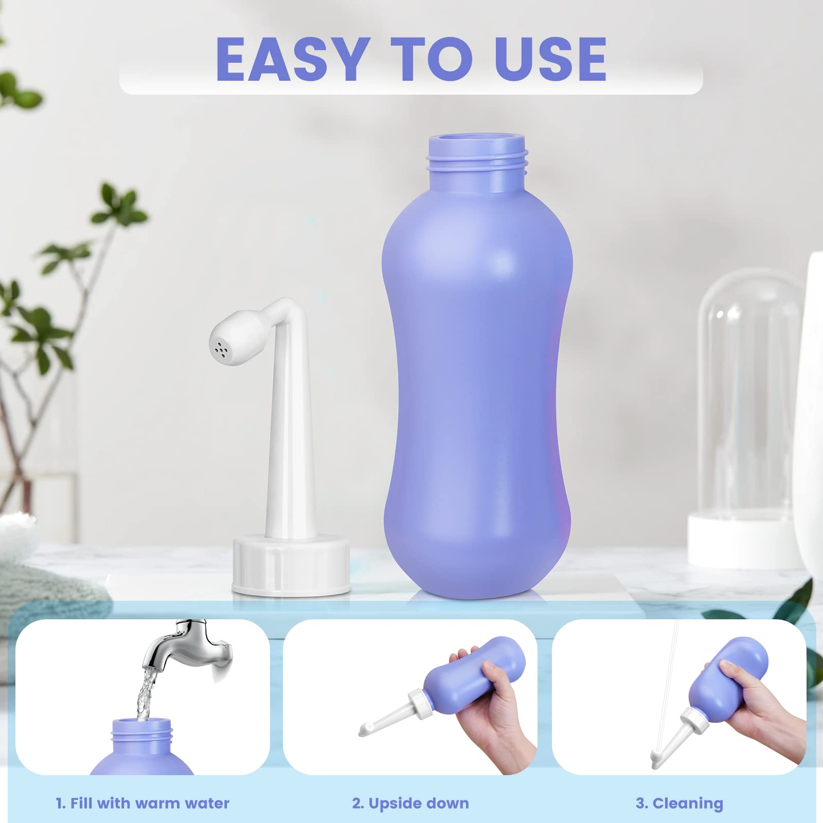450ml Peri Bottle Postpartum for Feminine Care, 2 Pack Portable Travel Bidet for Toilet, Perineal Bottle VicnKioHBuy Supplements Australia