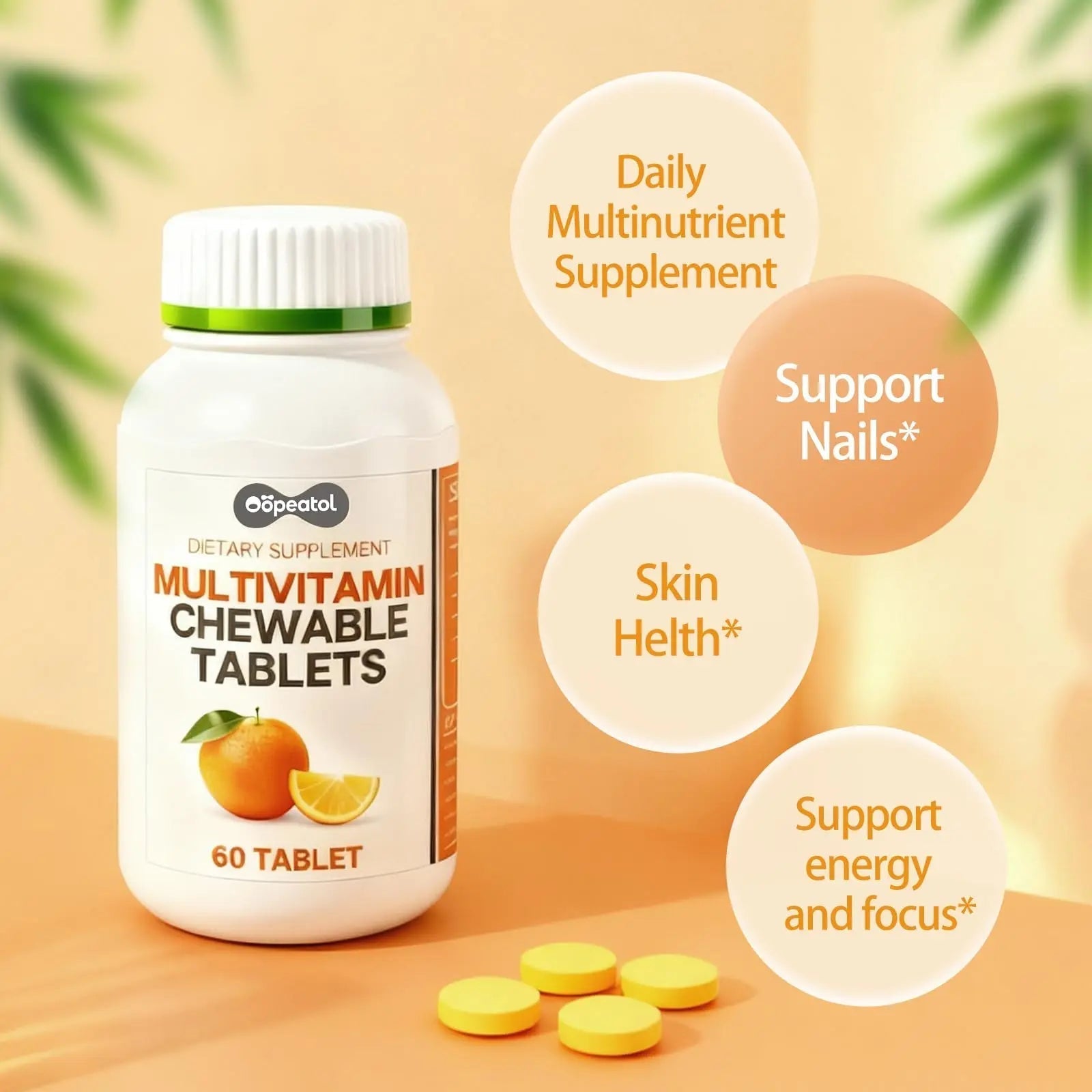 Oopeatol Multivitamin for Adults with Vitamin C, D3 & B Vitamins | Daily Increase Body Protection, Energy & Bone and Joint Equilibrium and Health | OopeatolBuy Supplements Australia