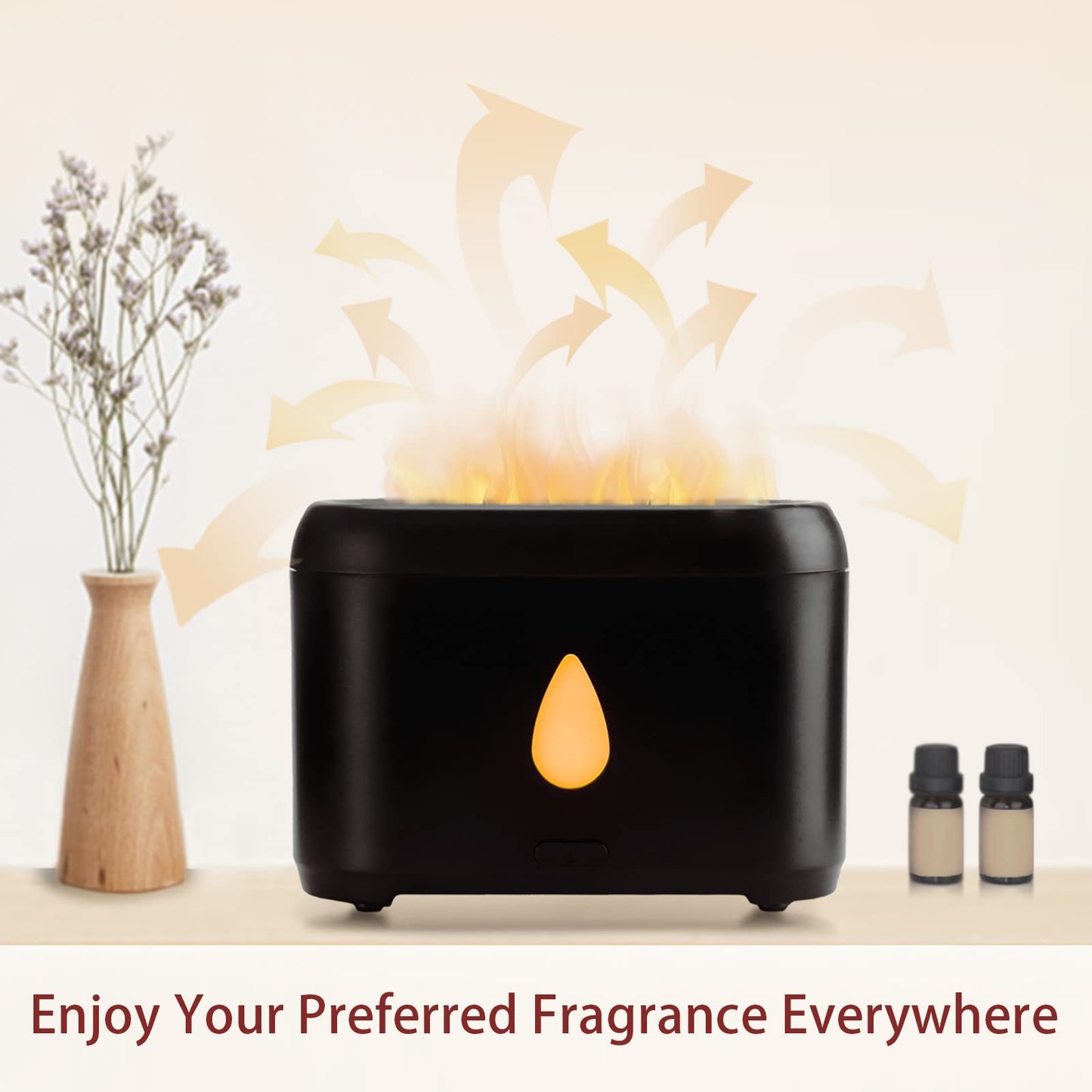 200ml Compact Small Flame Diffuser for Essential Oil (Black) PhimuezlBuy Supplements Australia