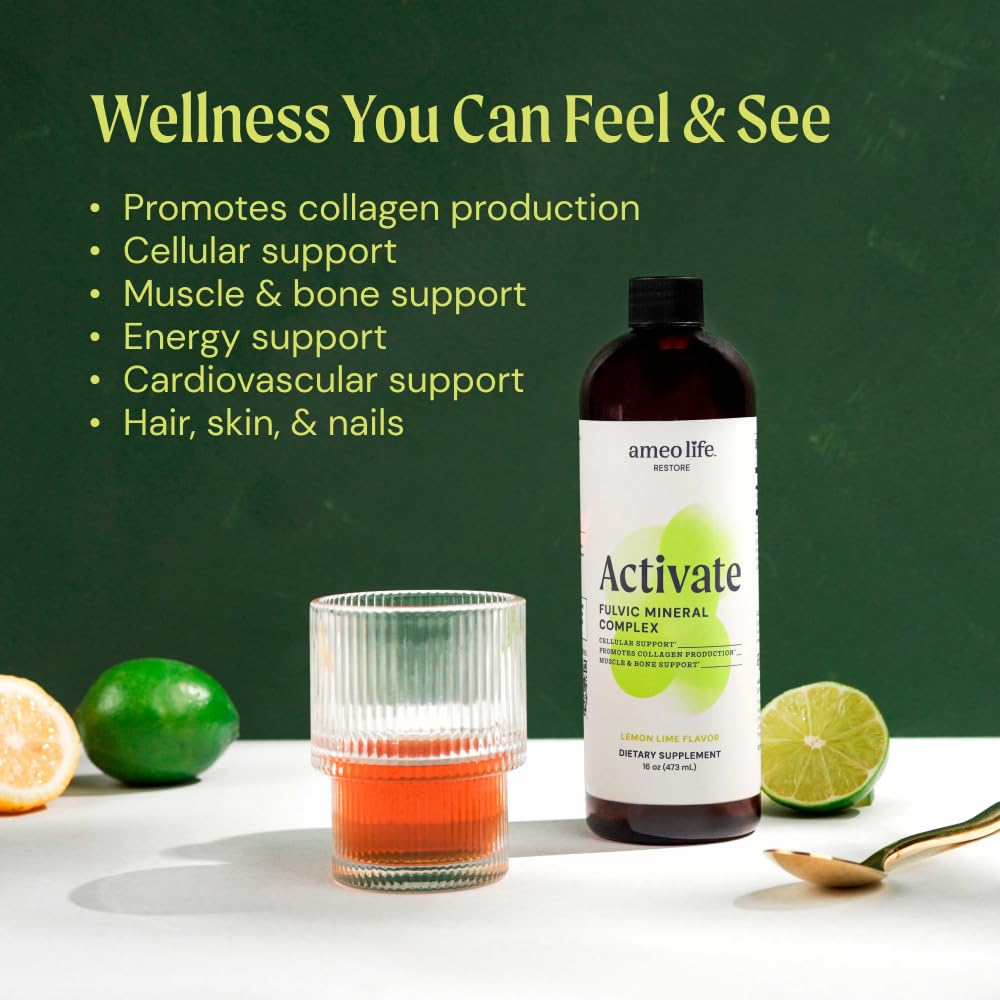 Ameo Life Fulvic Acid & Mineral Complex – Cellular Support, Detox, Collagen Boost – Promotes Skin, Hair, Nail Growth & Energy – Vegan, Gluten-Free, Non-GMO, Made in the USA -16 OZ Ameo LifeBuy Supplements Australia