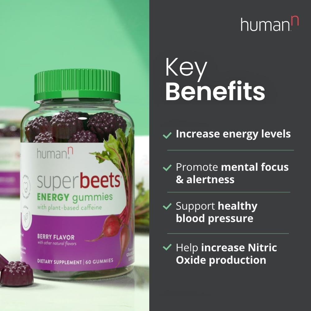 humanN SuperBeets Energy Gummies - Quick Energy & Mental Focus - Help Increase Nitric humanNBuy Supplements Australia