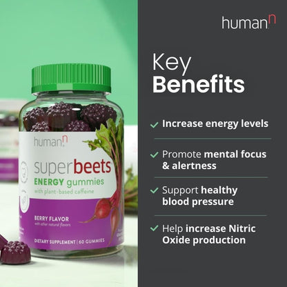 humanN SuperBeets Energy Gummies - Quick Energy & Mental Focus - Help Increase Nitric humanNBuy Supplements Australia