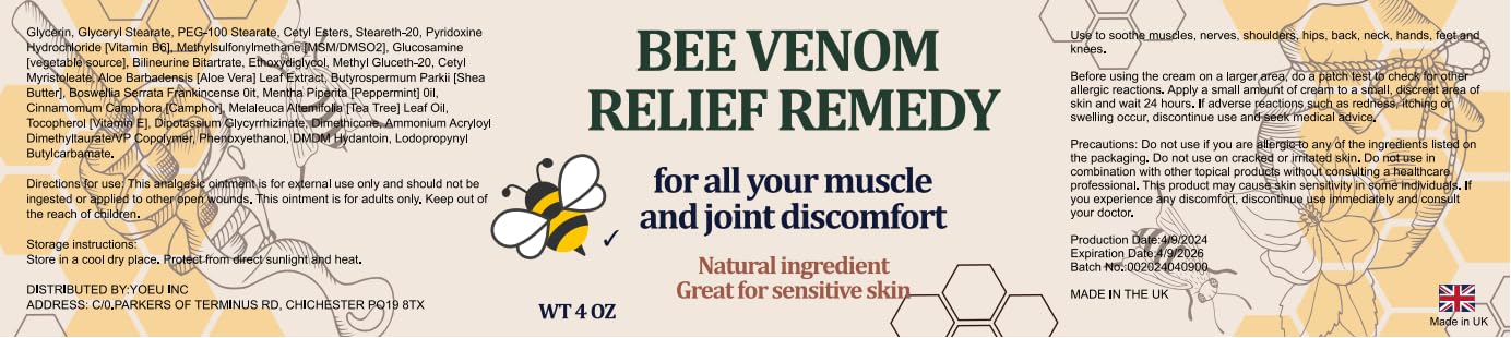 KOKOMAANE Zealand Bee Venom Professional Serum Care Cream, Muscle & Bone Relief - Fast Acting Soothing Effective Relief for Back, Neck, Hand, Foot, Knee, Muscle, Shoulder, Hip KOKOMAANEBuy Supplements Australia