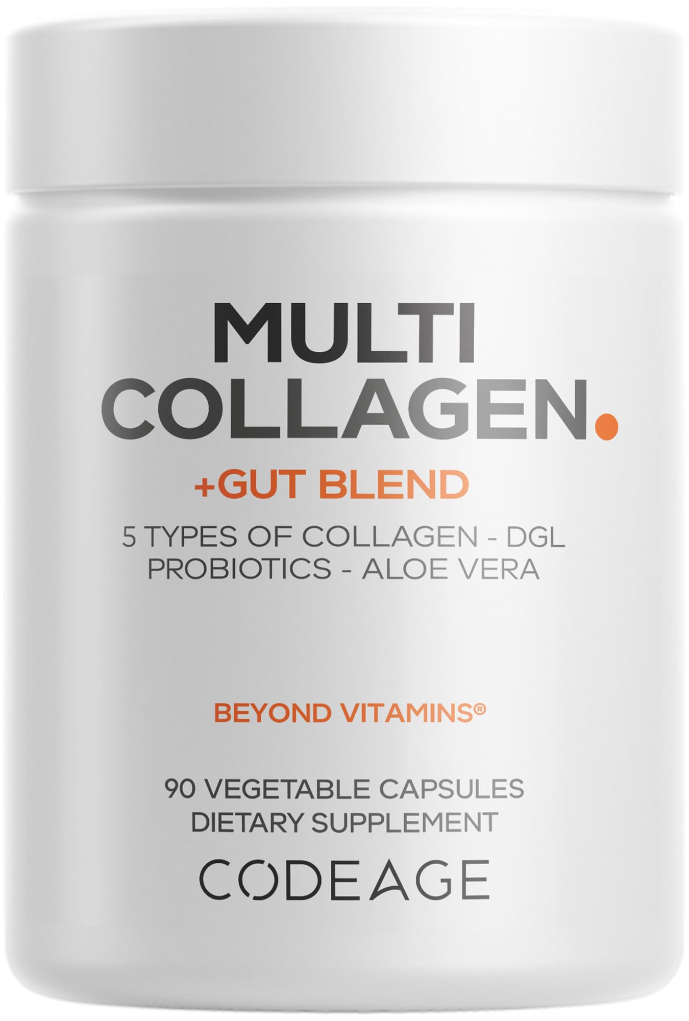 Codeage Multi Collagen + Gut Blend Supplement - Digestive Probiotics, DGL Licorice, Aloe Vera, Organic Peppermint Leaf, Slippery Elm - Hydrolyzed Bovine Collagen Pills - Non-GMO - 90 Capsules CodeageBuy Supplements Australia