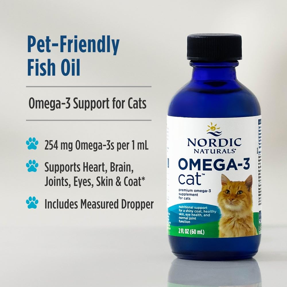 Nordic Naturals Omega-3 Cat, Unflavored - 2 oz - 304 mg Omega-3 Per One mL - Fish Oil for Cats with EPA & DHA - Promotes Heart, Skin, Coat, & Immune Health - Non-GMO Nordic NaturalsBuy Supplements Australia
