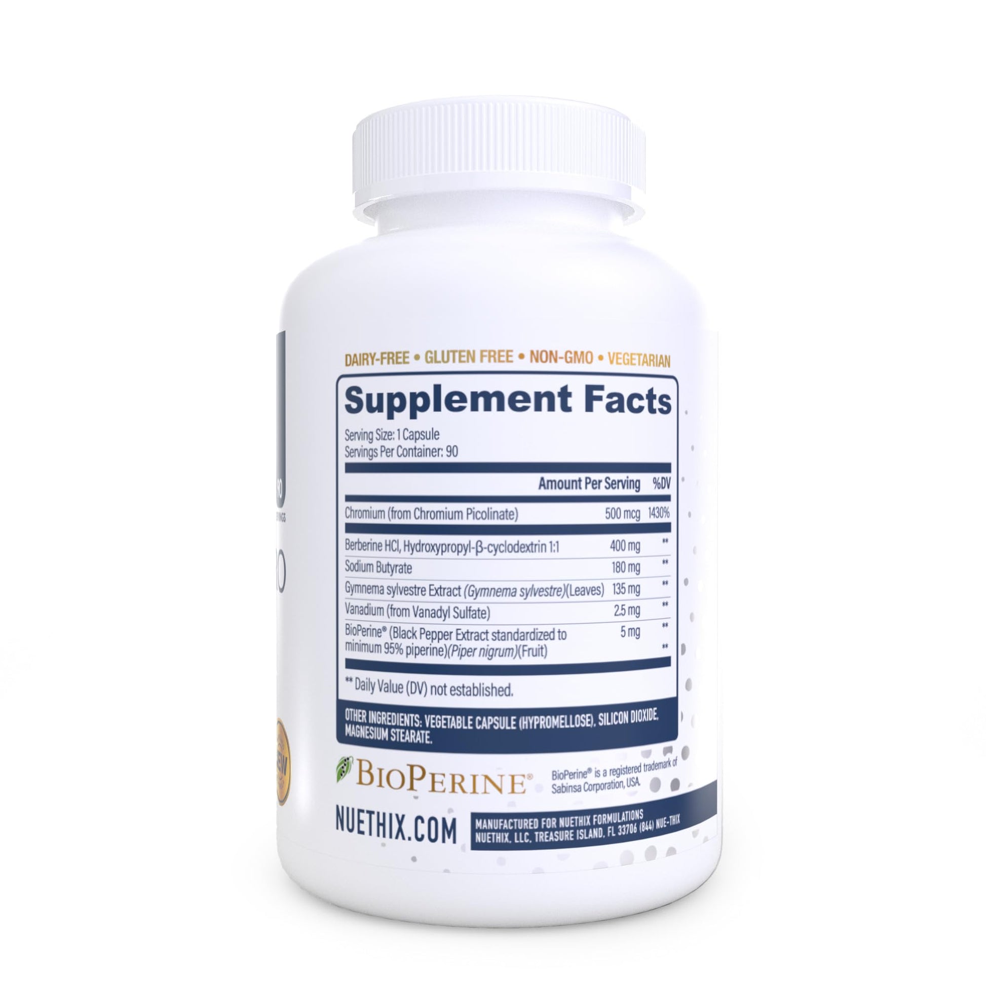 NuEthix Formulations GDA-MAX PRO, Double Berbine HCL Supplement, Supports Glucose Metabolism, Weight Management, Immune Support, Heart Health - Non GMO, Gluten Free, Dairy Free, 90 Count NuEthix FormulationsBuy Supplements Australia
