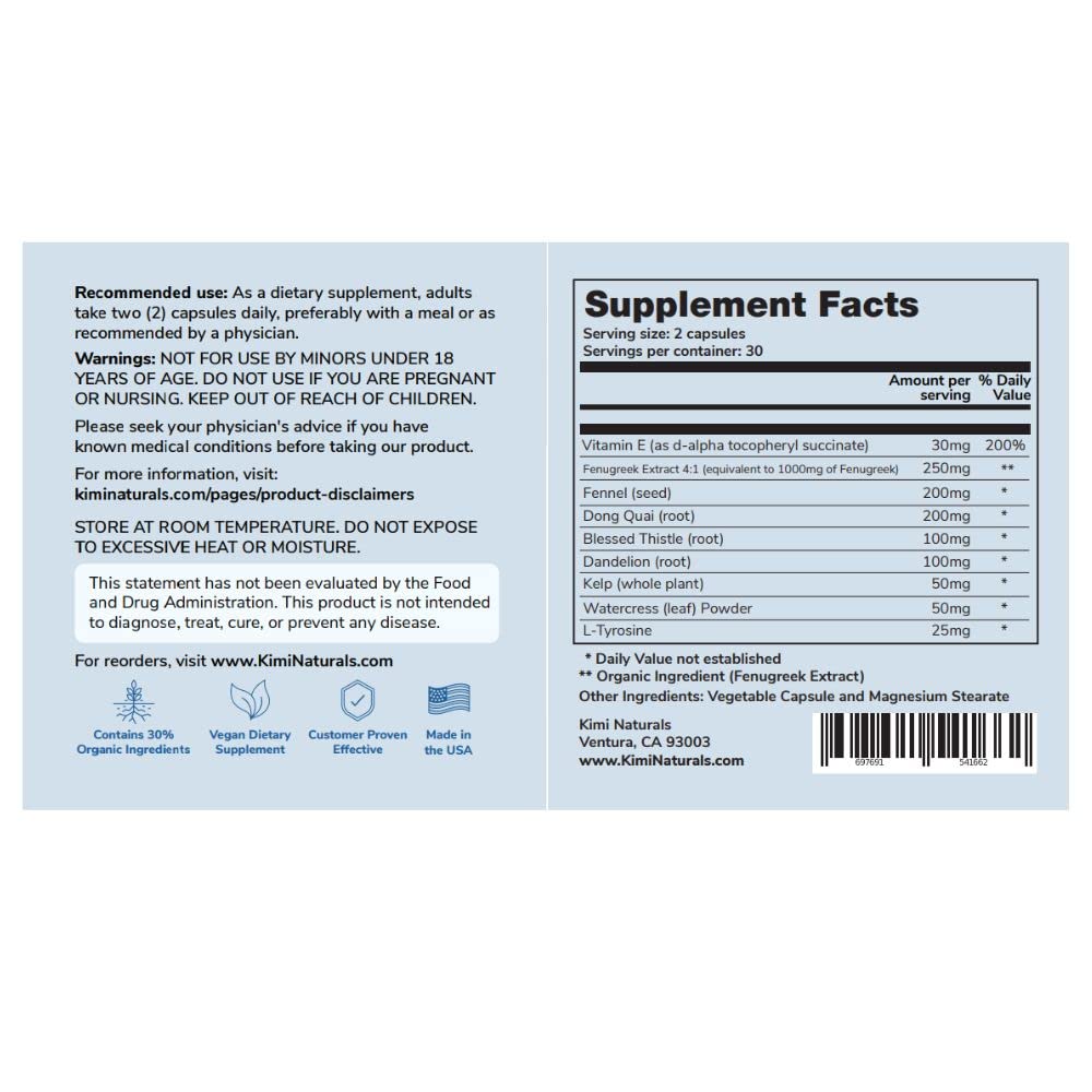 Kimi Naturals Butt Enhancer Pills - Tightening and Butt Lifting Supplements for Bigger Booty and Curvy Hips - Fast Growth Bum Enhancement 60 Capsules KIMIBuy Supplements Australia