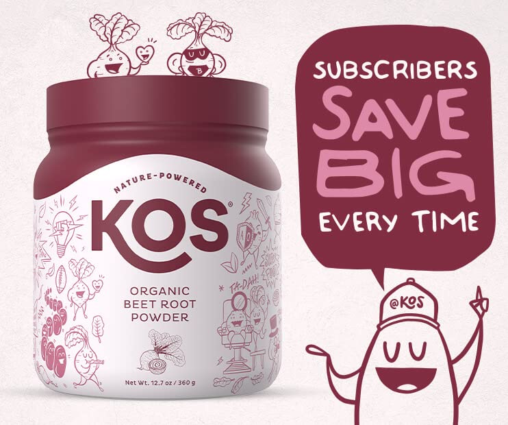 KOS Organic Beet Root Powder - USDA Certified, Nitric Oxide Booster, Non-GMO, Gluten KOSBuy Supplements Australia