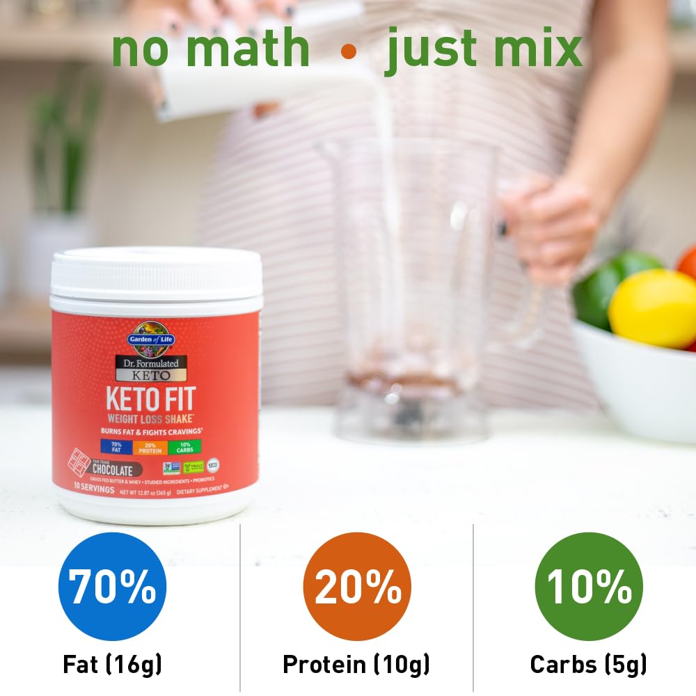 Garden of Life Dr. Formulated Keto Fit Weight Loss Shake - Chocolate Powder, 10 Servings Garden of LifeBuy Supplements Australia