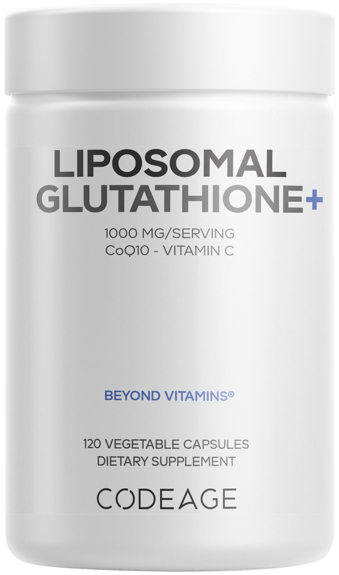 Codeage Liposomal Glutathione+ Supplement - 1000 mg Reduced L-Glutathione Pills, Vitamin C Ascorbic Acid, CoQ10 - Liposomal Delivery - Skin & Antioxidant Support - Non-GMO - 120 Capsules CodeageBuy Supplements Australia
